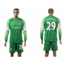 Manchester City #29 Wright Green Goalkeeper Long Sleeves Soccer Club Jersey