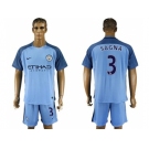 Manchester City #3 Sagna Home Soccer Club Jersey3