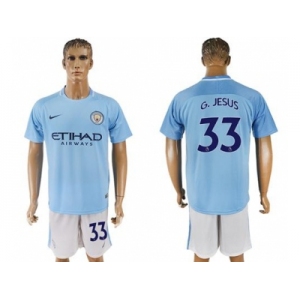 Manchester City #33 G.Jesus Home Soccer Club Jersey