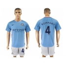 Manchester City #4 Kompany Home Soccer Club Jersey1