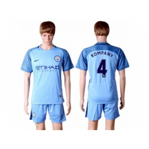 Manchester City #4 Kompany Home Soccer Club Jersey2