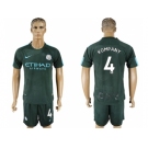 Manchester City #4 Kompany Sec Away Soccer Club Jersey