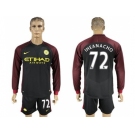 Manchester City #72 Iheanacho Away Long Sleeves Soccer Club Jersey