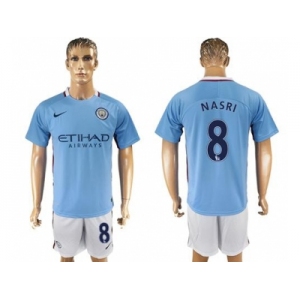 Manchester City #8 Nasri Home Soccer Club Jersey