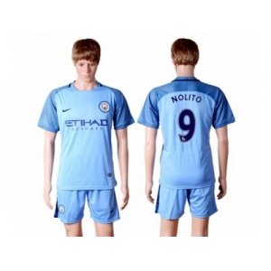 Manchester City #9 Nolito Home Soccer Club Jersey1