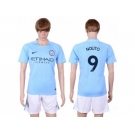 Manchester City #9 Nolito Home Soccer Club Jersey