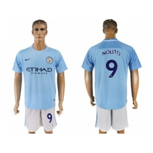 Manchester City #9 Nouto Home Soccer Club Jersey