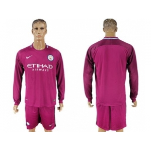 Manchester City Blank Away Long Sleeves Soccer Club Jersey