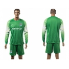 Manchester City Blank Green Goalkeeper Long Sleeves Soccer Club Jersey