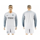 Manchester City Blank White Goalkeeper Long Sleeves Soccer Club Jersey