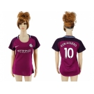 Women Manchester City #10 Kun Aguero Away Soccer Club Jersey