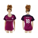 Women Manchester City #18 Delph Away Soccer Club Jersey