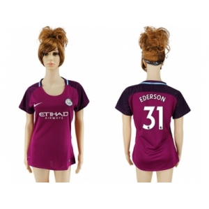 Women Manchester City #31 Ederson Away Soccer Club Jersey