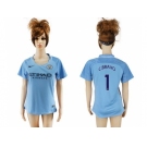 Women's Manchester City #1 C.Bravo Home Soccer Club Jersey