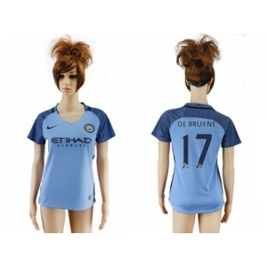 Women's Manchester City #17 De Bruyne Home Soccer Club Jersey1