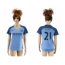 Women's Manchester City #21 Silva Home Soccer Club Jersey1