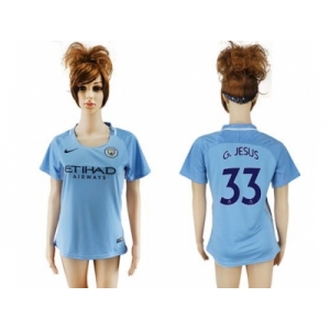 Women's Manchester City #33 G.Jesus Home Soccer Club Jersey