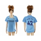 Women's Manchester City #42 Toure Yaya Home Soccer Club Jersey