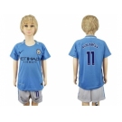 Manchester City #11 Kolarov Home Kid Soccer Club Jersey