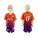 Manchester City #17 De Bruyne Sec Away Kid Soccer Club Jersey