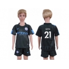 Manchester City #21 Silva Sec Away Kid Soccer Club Jersey