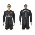 Arsenal #1 Szczesny Black Long Sleeves Goalkeeper Soccer Club Jersey
