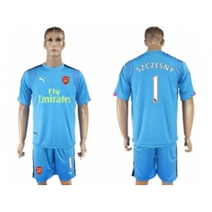 Arsenal #1 Szczesny Light Blue Goalkeeper Soccer Club Jersey