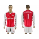 Arsenal #1 Szczesny Red Home Long Sleeves Soccer Club Jersey