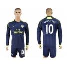 Arsenal #10 Wilshere Sec Away Long Sleeves Soccer Club Jersey