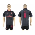 Arsenal #11 Ozil Black Red Soccer Club Jersey