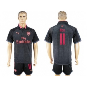 Arsenal #11 Ozil Black Red Soccer Club Jersey
