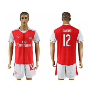 Arsenal #12 Giroud Champions League Home Soccer Club Jersey