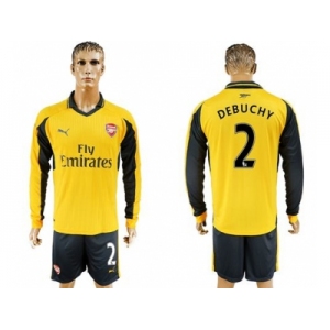 Arsenal #2 Debuchy Away Long Sleeves Soccer Club Jersey