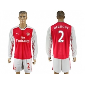 Arsenal #2 Debuchy Red Home Long Sleeves Soccer Club Jersey1