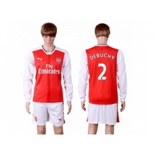 Arsenal #2 Debuchy Red Home Long Sleeves Soccer Club Jersey