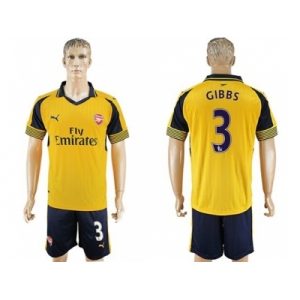 Arsenal #3 Gibbs Away Soccer Club Jersey