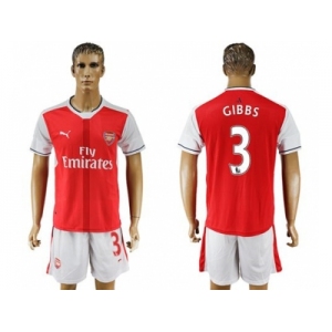 Arsenal #3 Gibbs Home Soccer Club Jersey2