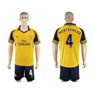 Arsenal #4 Mertesacker Away Soccer Club Jersey