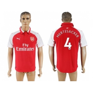 Arsenal #4 Mertesacker Home Soccer Club Jersey1