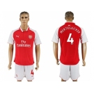 Arsenal #4 Mertesacker Home Soccer Club Jersey