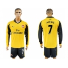 Arsenal #7 Alexis Away Long Sleeves Soccer Club Jersey