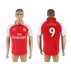 Arsenal #9 Lucas Home Soccer Club Jersey1