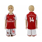 Arsenal #14 Walcott Home Kid Soccer Club Jersey