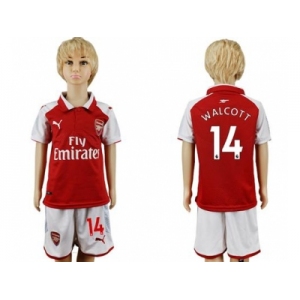 Arsenal #14 Walcott Home Kid Soccer Club Jersey