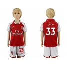 Arsenal #33 Cech Home Kid Soccer Club Jersey