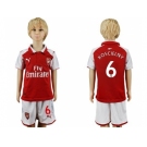 Arsenal #6 Koscielny Home Kid Soccer Club Jersey