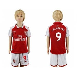 Arsenal #9 Lacazette Home Kid Soccer Club Jersey