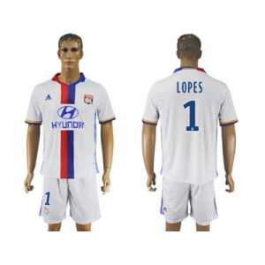 Lyon #1 Lopes Home Soccer Club Jersey1