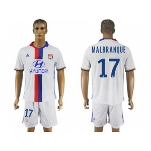 Lyon #17 Malbranque Home Soccer Club Jersey