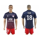 Lyon #18 Fekir Away Soccer Club Jersey